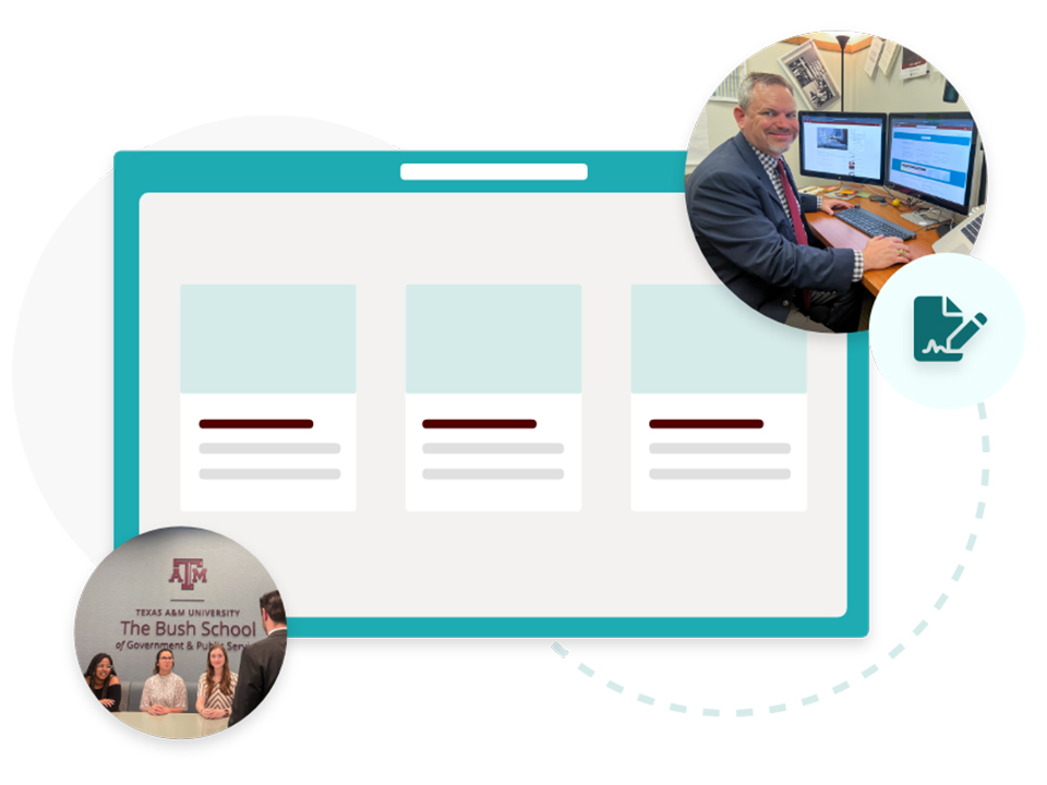Texas A&M Bush School team using the Microsoft SharePoint App