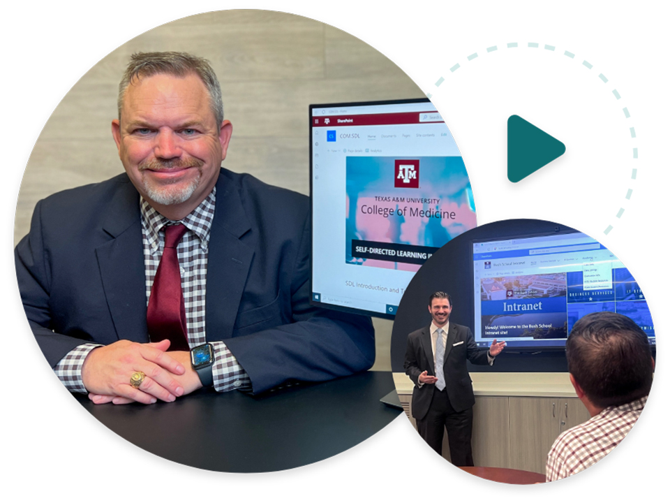 Texas A&M Bush School team using the Microsoft SharePoint App